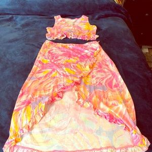 Lilly Pulitzer 2 piece dress girls outfit SZ L8/10